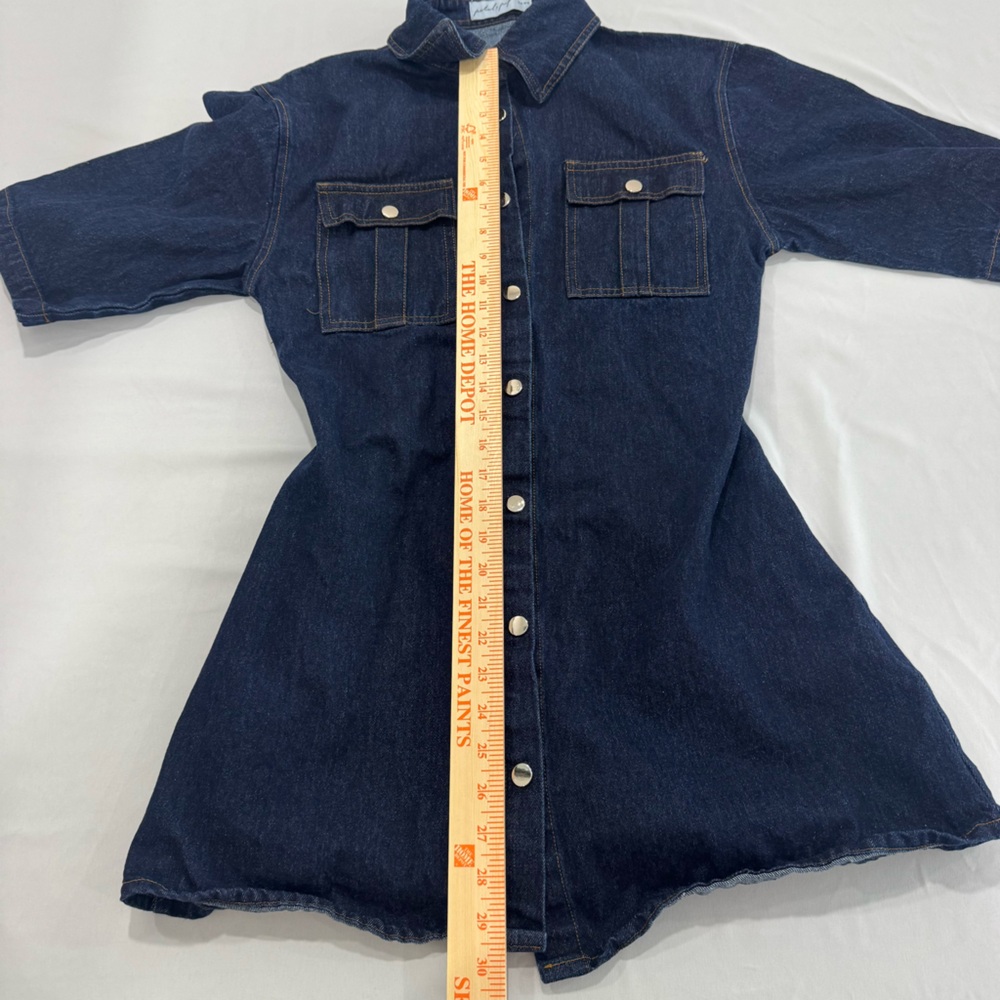 Petal & Pup Dark Denim Mini Shirt Dress - Picture 7 of 8